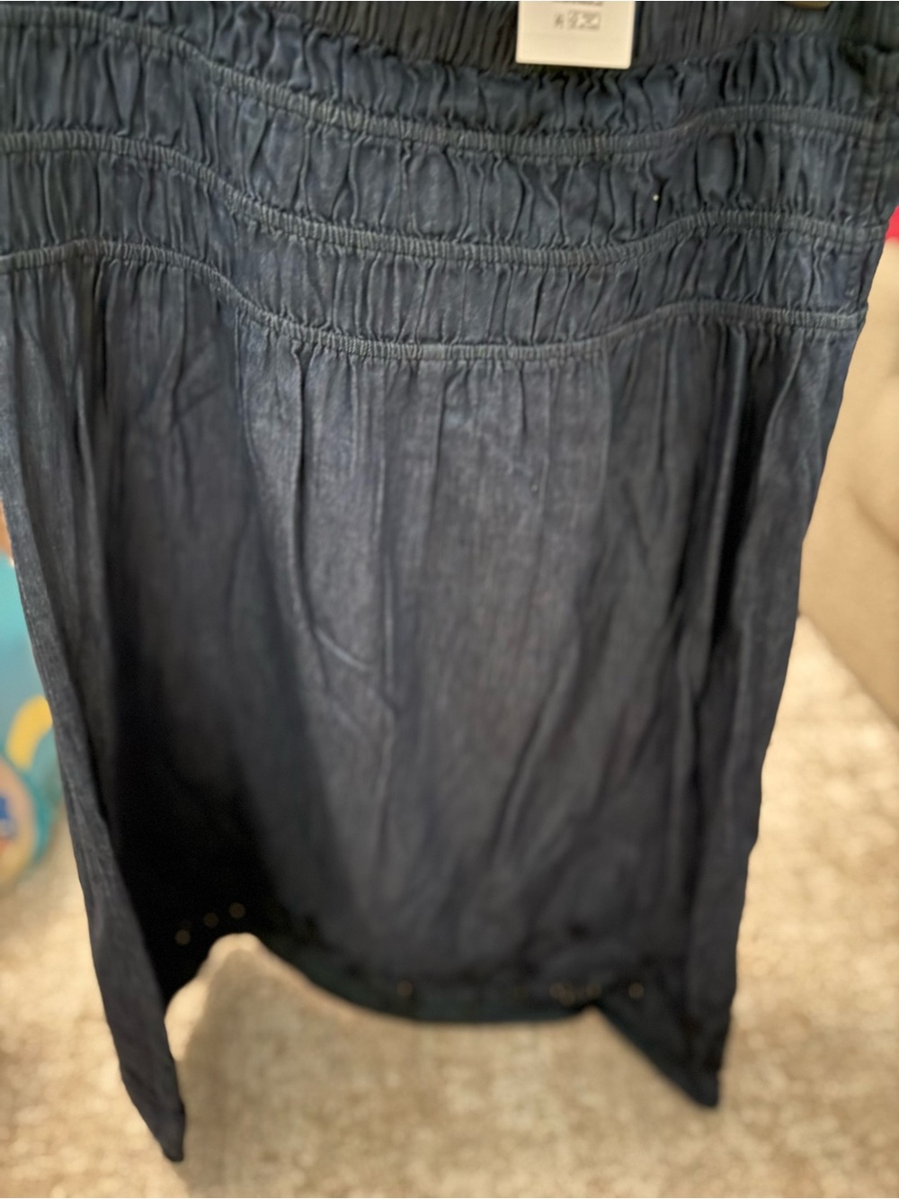Free assembly Navy Maxi Skirt with Floral Embroidery size L 12/14-NWT - Picture 2 of 5